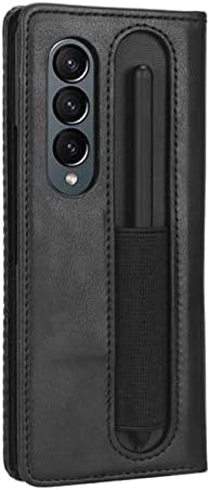Чанта-портфейл YAGELANG за Samsung Galaxy Z Fold 4 с притежателя на S Pen, Кожен Флип калъф Премиум-клас с отделения за карти, поставка с функция Противоударного защитен своята прак