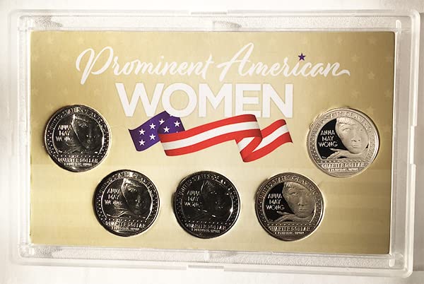 2022 P, D, S, S, S BU и Доказване на Американския женски Тримесечие на Anna May Уонг Quarter Choice Комплект от 5 монети, Монетен двор на САЩ, без да се прибягва в калъф с капаче