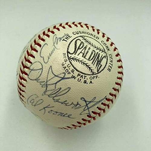 1966 Бейзбол екип на Чикаго Къбс Подписа договор с Ърни Бэнксом, Били Уильямсом, Рон Санто, JSA - Бейзболни топки с автографи