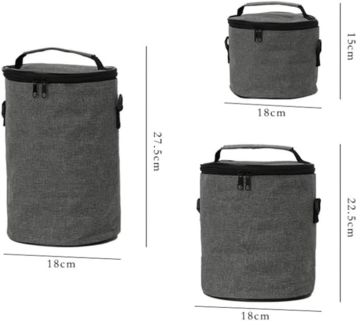 LIRUXUN Чанта-изолатор за обяд, Портативен хладилник за пикник, Дамски Мъжки кутия за обяд, Кръгла чанта-кофа, чанта-изолатор (Цвят: D, размер: 17,5x25 см)