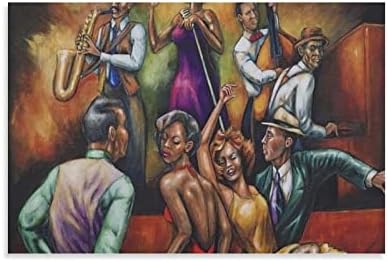 Афроамериканский Музикант Стръмен Ярък Художествен Плакат Модерна Декорация на стени Черен Плакат Платно Картина Стенен Художествен Плакат