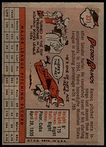 1958 Topps # 331 от Педро Рамос Вашингтон Сенатърс (Бейзболна картичка) VG/БИВШИ сенатори