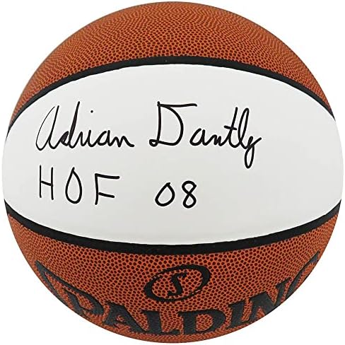 Баскетболна топка в реален размер с автограф на Адриан Дантли Spalding White Panel w/HOF'08 - Баскетболни топки с автографи
