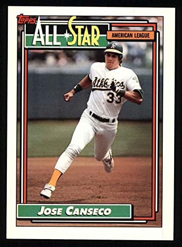 1992 Topps # 401 All-Star Хосе Кансеко Оукланд Атлетикс (бейзболна картичка) NM / MT Атлетикс