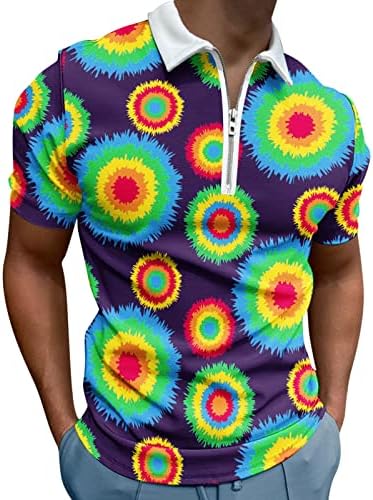 Вечерни Блузи, Плюс Размерът на Геометричния Полиестер с Копчета Мека V Образно Деколте Цветни Мъжки Ризи