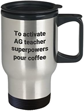 Чаша За Пътуване AG Teacher - Забавно Саркастическая Термоизолированная Чаша За Обучение на Селското Стопанство От Неръждаема Стомана, Подарък За едно Кафе Чаши Superpower