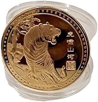 2 БР. Криптовалютная Възпоменателна Монета 2022 Година на Тигъра Украса под формата на Животински Монета с капачка Щастливата Монета Лична Любителски са подбрани Мо?