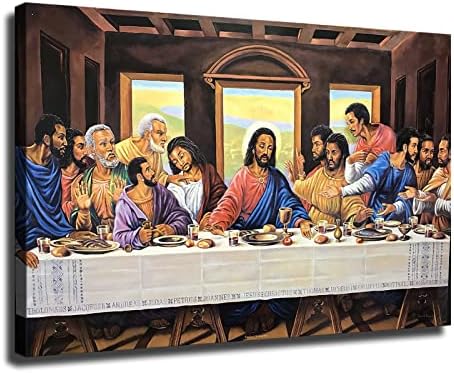 Афро-американски Черен Тайната Вечеря Исус Христос Плакат Платно Картина Печат на Стенно Изкуство, Модерна Кухня и Спалня Естетически Украса на Стаята на Момчетат