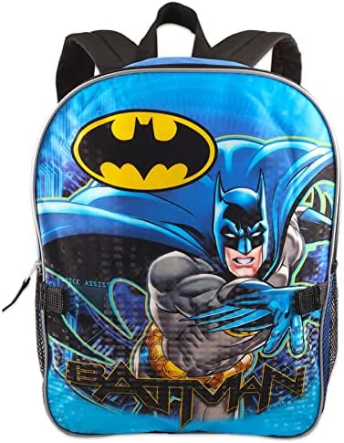 Detective Store Раница с Бэтменом и чанта за обяд, за момчета и Момичета, комплект от 5 теми с 16-инчов училище раница с Бэтменом, кутия за обяд, бутилка за вода и много други |
