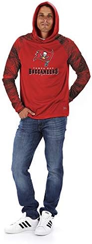 Zubaz Официално Лицензиран Мъжки Пуловер С качулка NFL, Отборен цвят