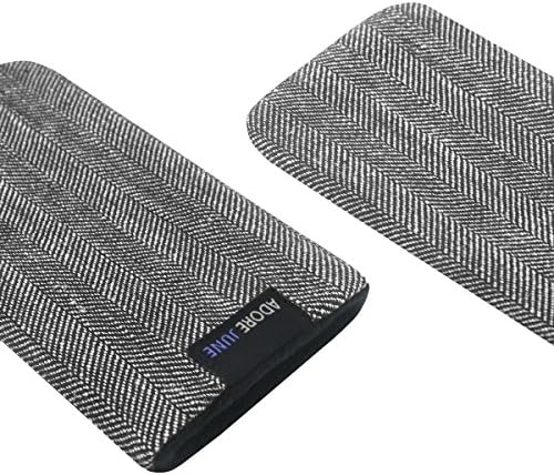 Бизнес чанта Adore June, съвместима с iPhone 12 Pro Max, От много материал, Текстилен калъф с ефект почистване на дисплея, сиво / черно