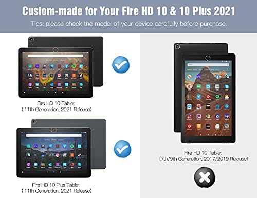 Калъф за носене от черна котка и цветове изцяло нови таблети Fire HD 10 и 10 Plus (11-то поколение, випуск 2021 година), тънък калъф-поставка