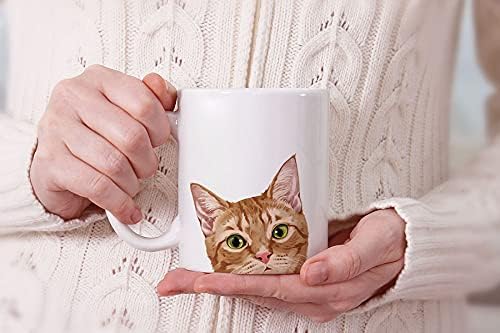 Чашата за кафе MUGBREW Orange Tabby Kitten Cat Керамични Кафеена Чаша за Tea Cup, 11 ГРАМА