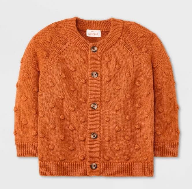 Пуловер-Жилетка Cat & Jack Baby Bobble Sweater - Оранжевата Ръжда