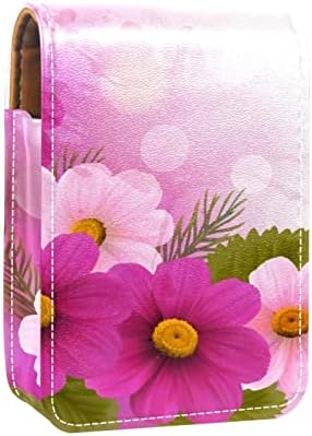 Мини-Калъф за Червило с Огледало за Чантата, Организация на Преносим Притежателя за Цъфтящи Цветя
