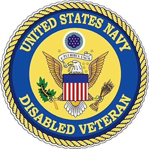 Ветеран-инвалид Военноморските сили на САЩ Стикер върху Бронята на Лаптоп Кръг Стикер