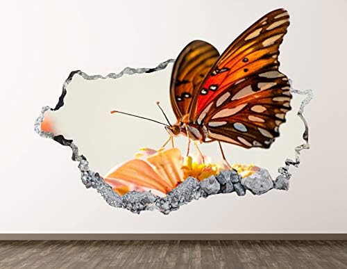 Стикер за стена с Пеперуда-Монарх, Артистичен Интериор, 3D Стикер с Разбито Насекоми, Плакати, Стенни Картини За Детска Стая,, Подарък