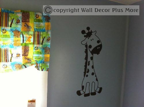 Стенен Декор Плюс Още Стикер на стената с Детски Жирафа за Декор на Детска стая Vinyl Стикер 24x10 White Бял