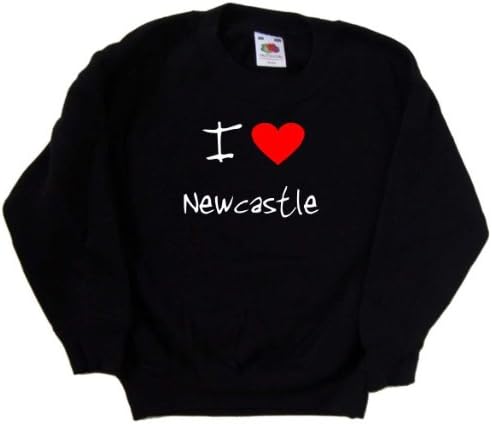 Черна детска Hoody I Love Heart Newcastle