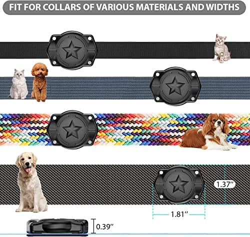 Титуляр яка Hanbramo AirTag за кучета [2] - Водоустойчив калъф за греди за кучета и котки -Здрав притежателя на Apple AirTag за раници,