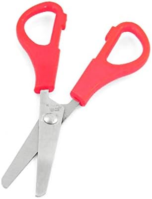 Нови ученици Lon0167 Изтъкнати Червена Пластмасова дръжка надеждна ефективност Ножици от Неръждаема Стомана, Режещ инструмент 5,3 (id: