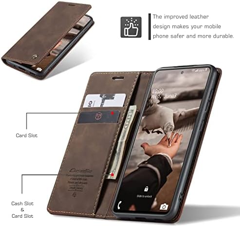 Чанта-портфейл UEEBAI за Samsung Galaxy S20 FE 5G, калъф от изкуствена кожа премиум-клас, Ретро матиран портфейла с панти капак [Отделения