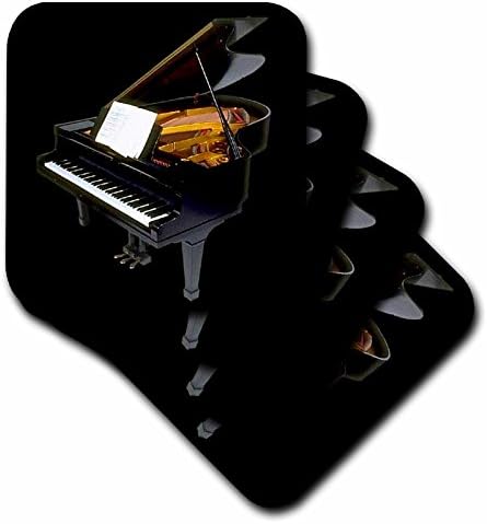 Подложка за роял 3dRose Grand Piano от керамични плочки, комплект от 4 броя , комплект от 4 керамични, различни