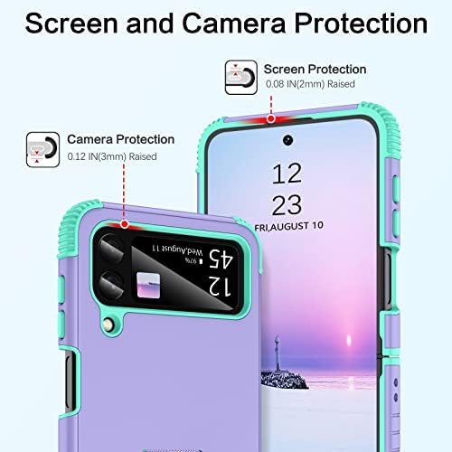 Калъф BENTOBEN Samsung Galaxy Z Flip 3, Z Калъф Flip 3 5G, Сверхпрочный калъф 2 в 1 за цялото тяло, Здрав устойчив на удари Защитен Калъф