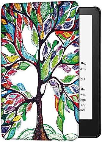 6,8-инчов корица Kindle Paperwhite 11-то поколение 2021 година на издаване - Тънка и лека корица за Kindle Paperwhite5 Signature Edition (черен), Лъки Tree