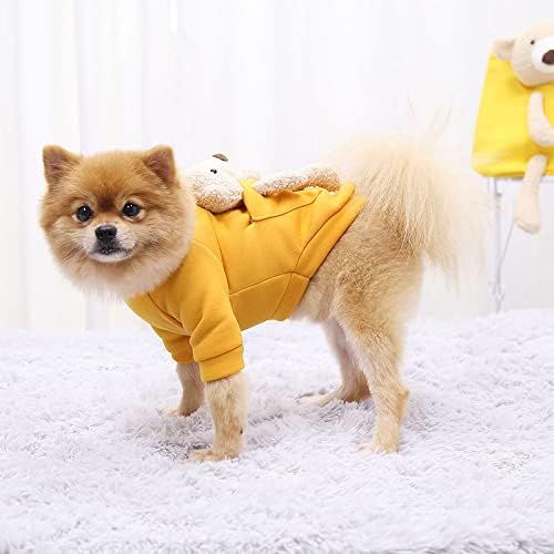 Пуловер за кучета, Пуловери за малки до Средни Кучета с Покет Мече, Топъл Пуловер за малки Кучета, Меки Пуловери за Кученца за Малки