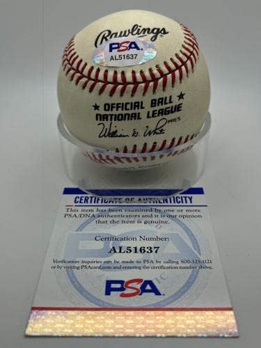 Джим Лейланд Пирати Тигри Подписаха Автограф Официален Представител на MLB Бейзбол PSA ДНК - Бейзболни Топки С Автографи