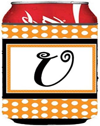Carolin's Treasures CJ1033-UCC Буква U С Начално монограм - Оранжевото Устройство за обнимания кутии или бутилки, Грах, Устройство за