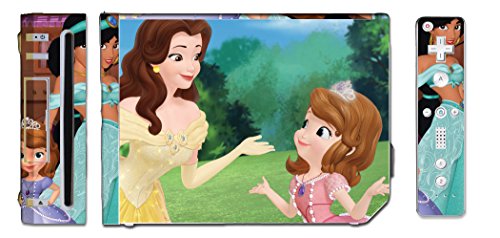 София Първата Карикатура Принцеса Belle видео игра Vinyl Стикер на Кожата Стикер Калъф за Системна конзола Nintendo Wii