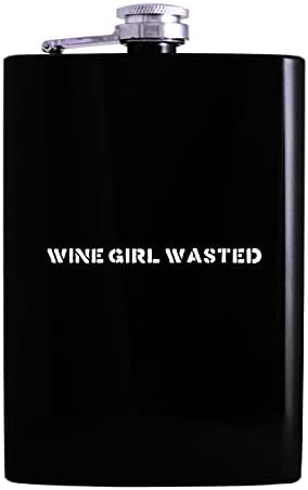 Wine Момиче Wasteded - Фляжка за употреба на алкохол с обем 8 грама, Черна