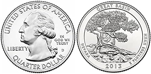 Монета на Национален парк на САЩ. На 18-ти. Парк в Невада. 25-Центовая Възпоменателна монета 2013 година на издаване