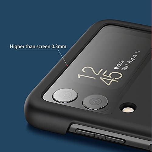 Zouzt Тънък Дизайн на Задния капак за Samsung Galaxy Z Flip 3 / Z Flip3 5G Case (2021) - Твърда делото на корпуса - Черен