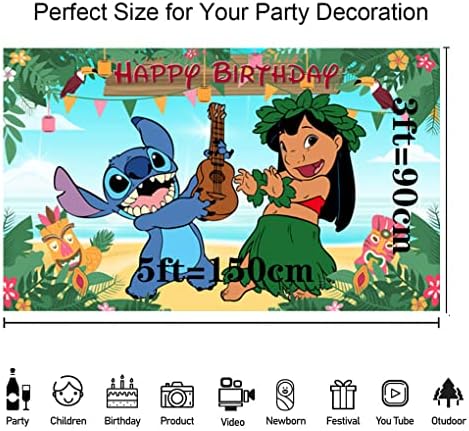 Chunyunfafalou Лило и Стич Фон за Парти по случай рождения Ден на Доставка Hola Hawaii Тропически Банер Luau за Момичета Детски Душ Летен