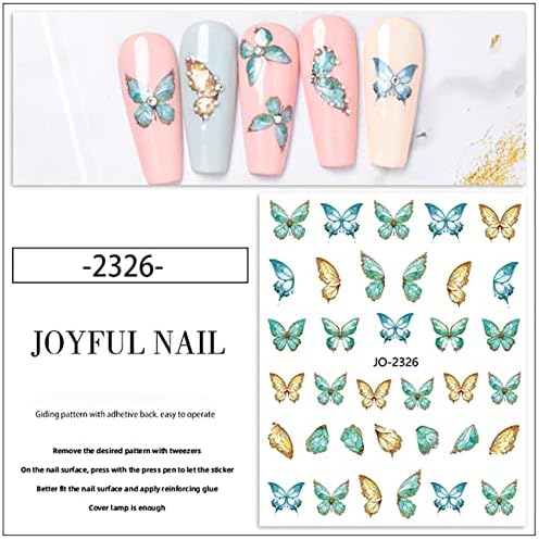 Самозалепващи Етикети за дизайн на ноктите с пеперуди, Боядисана Фолио за нокти във формата на Пеперуди, Аксесоари за Жени, Стикери за Нокти, Дизайнерски Бижута за ?