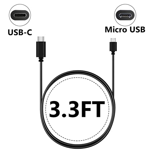 Кабел за микрофон GEEKRIA for Creators от USB-C до Micro USB Съвместим с Shure MV7, MV88 +, MV5, MV51, MVi, Разменени микрофон на кабел 3,3 фута / 100 см (черен)