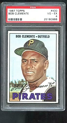 1967 Topps 400 Боб Клементе Роберто Клементе с Бейзболна картичка PSA 4 категория MLB - Бейзболни картички с надпис Slabbed
