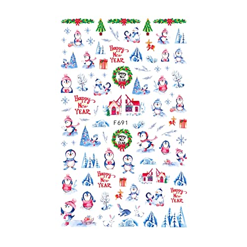 3D Зимни Стикери За Нокти, Стикери, Дядо Коледа, Снежен човек, Сладък Карикатура, Коледни Плъзгачи За Дизайн на Нокти, Гел Етикети, Маникюр, Декор
