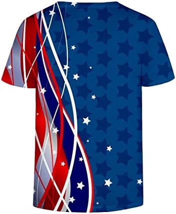 lcepcy 4 юли Дамски Ризи, Ден на Независимостта Летни Блузи С Принтом на Американското Свободни Блузи С Къс ръкав и V-образно деколте,