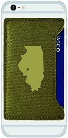 Здрав Платно Държач за карти за мобилен телефон в Илинойс-I Heart My State-Маслина