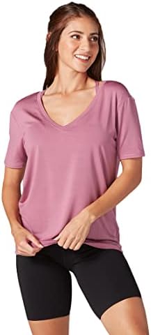 Женска тениска Tavi с V-образно деколте – Дамска риза с къс ръкав, Всекидневни Основен Топ, Класическа тениска за жени, отличава със