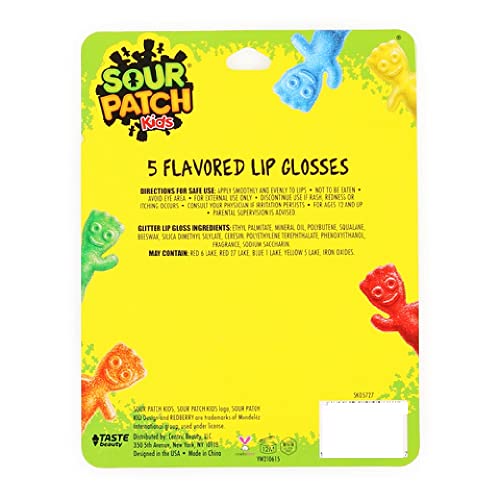 Taste Beauty Sour Patch Детски Ароматизиран Гланц за устни от 5 части