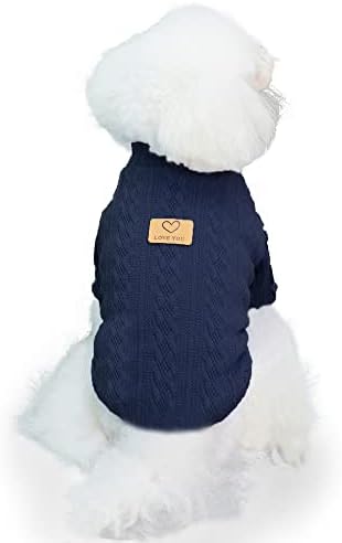 Пуловери за малки кучета YAODHAOD, Топъл Пуловер за домашни любимци, Вязаный Пуловер с висока воротом за кученца, Hoody, Зимни Дрехи-Удобни