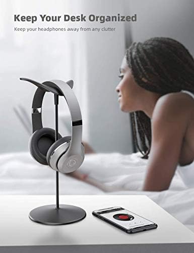 Пластинчатая поставка за слушалки, Държач за десктоп слушалки - Настолна поставка за слушалки, за всички слушалки, като Airpods Max,