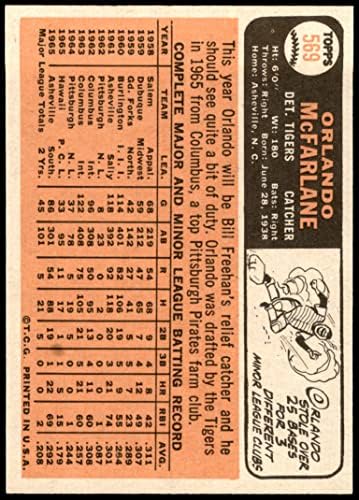 1966 Topps 569 Орландо Macfarlane Детройт Тайгърс (бейзболна карта) в Ню Йорк Тайгърс