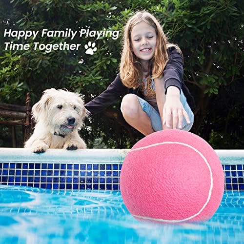 Играчка топка за кучета Segzwlor - 9,5 Големи топки за Тенис за малки, Средни и Големи Кучета - 2 опаковки Надуваеми Гумени Играчки за
