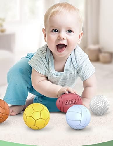 Играчки Монтесори за деца на възраст над 3 месеца, Бебешки Топки от 3 до 12 месеца, за бебета и деца от 3 м +, Определени Текстурирани